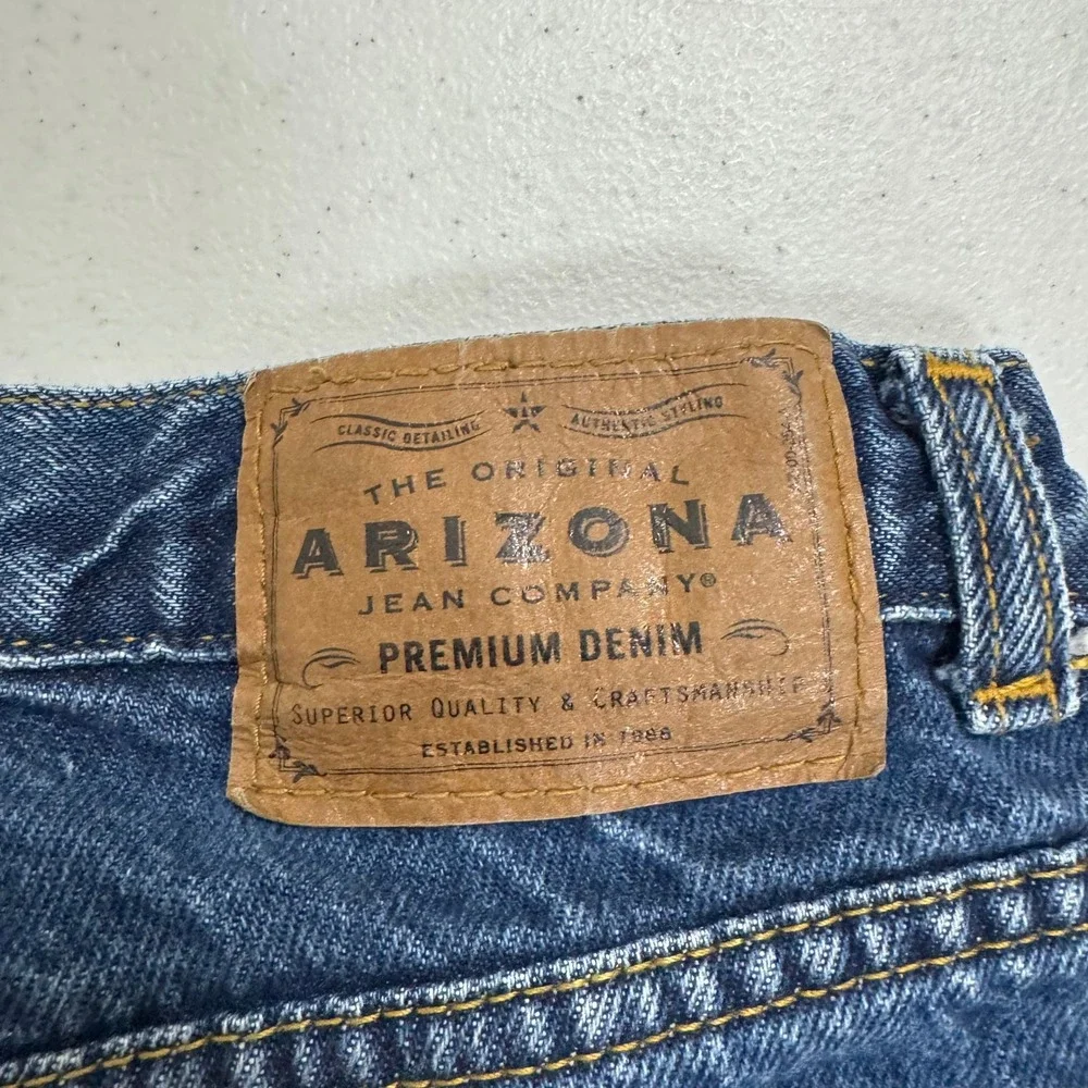 Arizona Jean Company Loose Fit Blue Denim Jeans Mens 16 Regular Medium Wash 3417